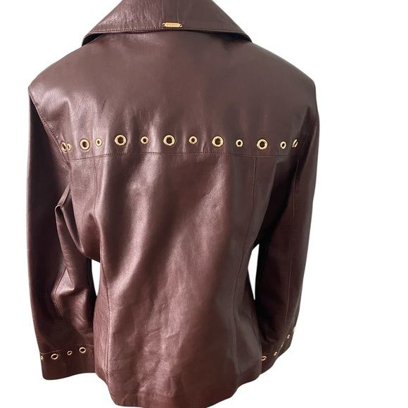 St . John Sport brown Leather Biker jacket - Picture 2 of 14